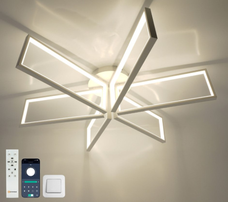 Светильник потолочный (люстра) свд 165Вт 3000-6500К 16500лм белый пульт диммер