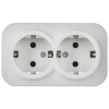 Глори белый розетка открытая 2-мест заземление IP20 