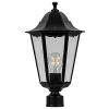 Светильник садово-парковый на опору 60Вт E27 металл черный IP44 6 гранный