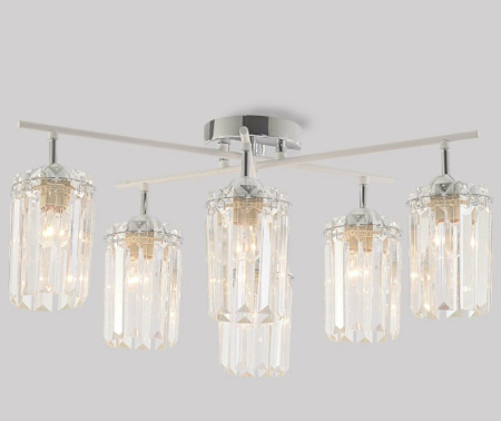 Светильник потолочный (люстра) 6*60Вт E27 хром/белый