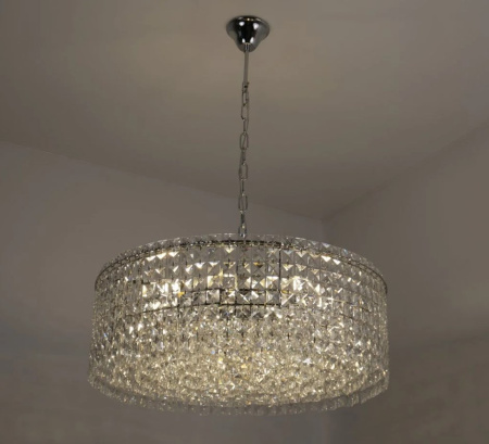 Светильник подвесной (люстра) 10*15Вт E14 хром хрусталь