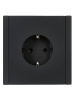 Фортепиано черный механизм розетки скрытая 1-мест заземление IP20 
