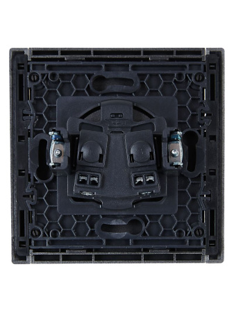 Фортепиано сталь розетка скрытая 1-мест шторки IP20