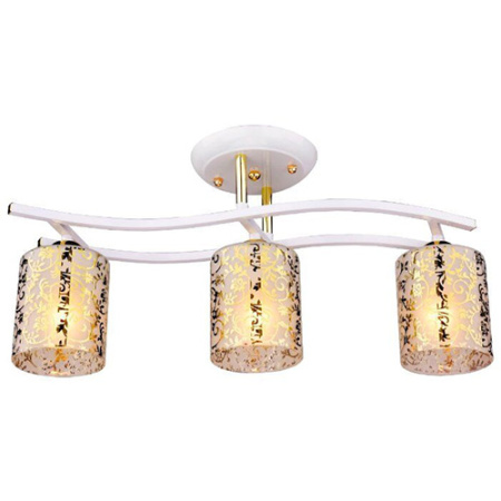 Светильник потолочный (люстра) 3*60Вт E27 белый/золото 