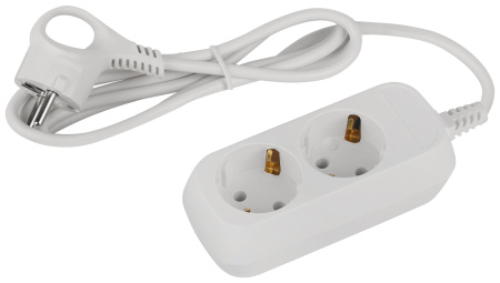 Удлинитель 2-мест 1,5м ПВС 3*0,75 белый ЭРА  Greenline