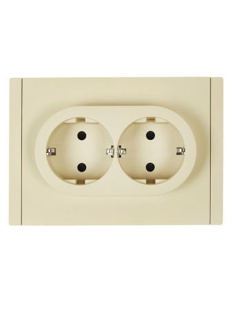 Фортепиано ваниль розетка скрытая 2-мест заземление шторки быстрозажим. клем. IP20 