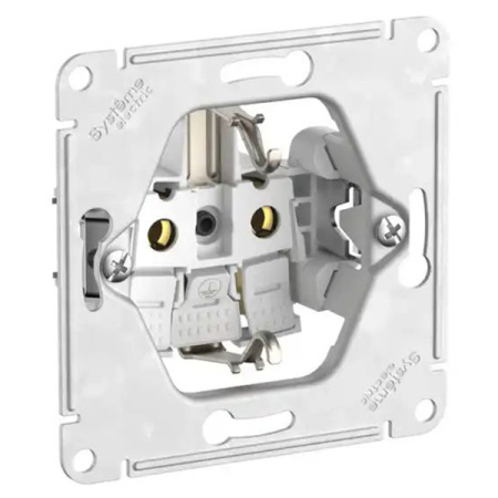 AtlasDesign белый механизм розетки скрытая 1-мест заземление шторки быстрозажим. клем. IP20 
