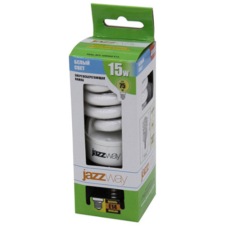 Лампа клл E14 15Вт 4000К 800лм спираль Jazzway 