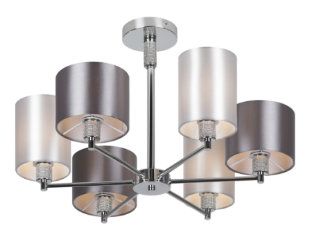 Светильник потолочный (люстра) 6*40Вт E14 хром/серый классика