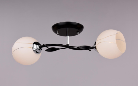 Светильник потолочный (люстра) 2*60Вт E27 черный/белый 