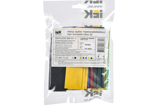 Трубка ТУТ 16/8мм разноцветный 0,1м 21шт набор