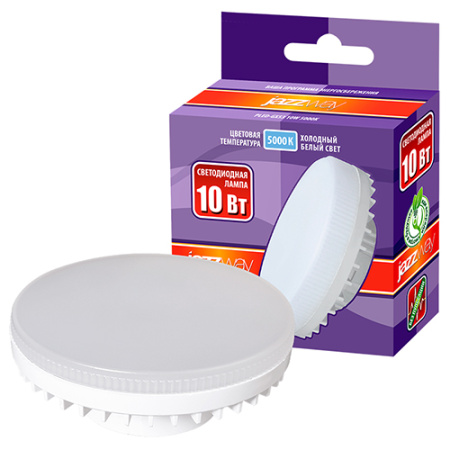 Лампа свд 220В GX53 10Вт 5000К 840лм таблетка матовая Jazzway 
