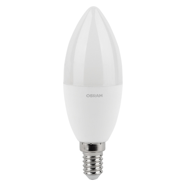 Лампа свеча свд Е14 10Вт 6500К 800лм B37 матовая Osram LED Value