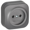 Глори сталь розетка открытая 1-мест IP20
