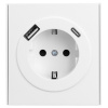 MIELE STRONG Розетка 1-ая с/з с/у з/ш 16А с USB A+C быстрой зарядки 5В/3А жемчуг KRANZ