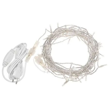 Гирлянда нить 20м белый 150свд соединяемая IP44 прозрачный провод (до 5мод.) мерцание