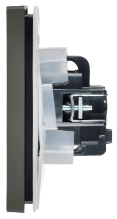 Фортепиано серый розетка скрытая 1-мест заземление с крышкой шторки IP44 