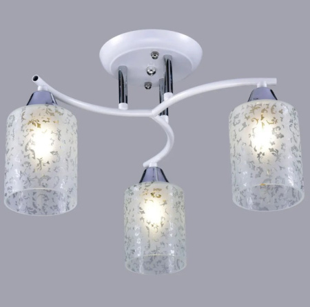 Светильник потолочный (люстра) 3*40Вт E27 белый/хром