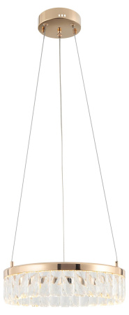 Светильник подвесной (люстра) свд 30Вт 3000К 2250лм золото кольцо Хрусталь 