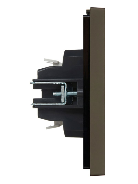 Фортепиано серый переключатель 2кл скрытая 10А IP20 