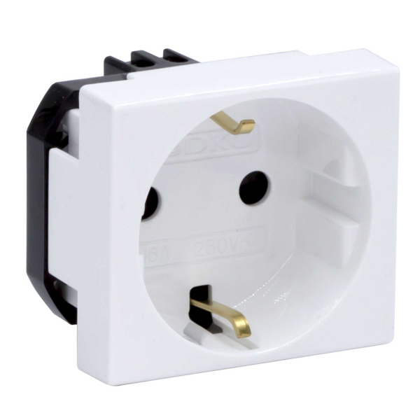 Вива белый розетка кабель-канал 1-мест заземление шторки IP20 