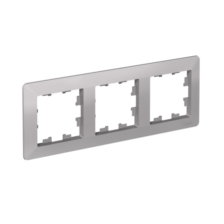 Atlas Design AIR алюминий/дымчатый черный рамка 3-ая универсально 