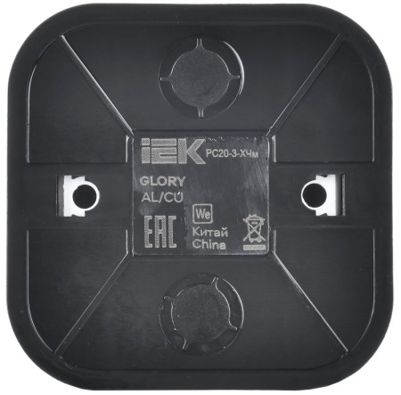 Глори черный розетка открытая 1-мест заземление IP20 