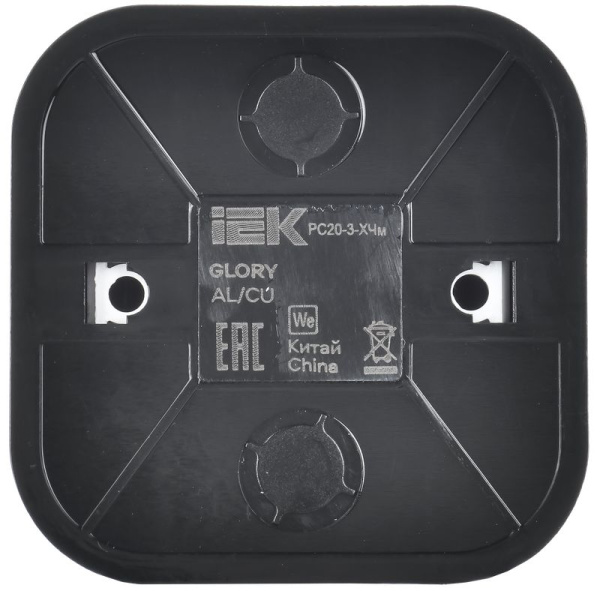 Глори черный розетка открытая 1-мест заземление IP20 