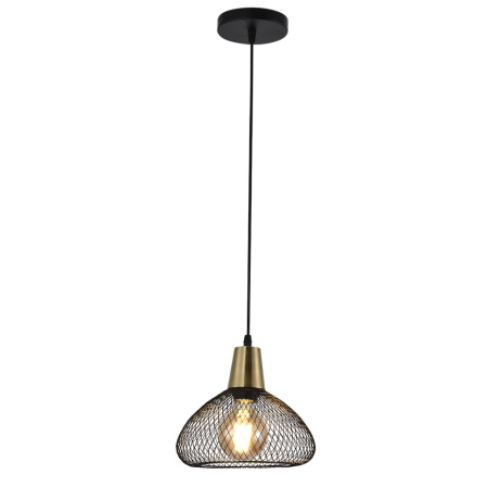 Светильник подвес 1*60Вт E27 черный/латунь 