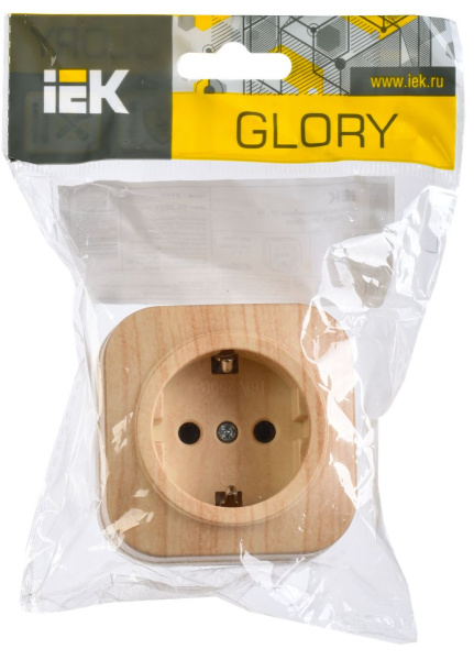 Глори сосна розетка открытая 1-мест заземление IP20 