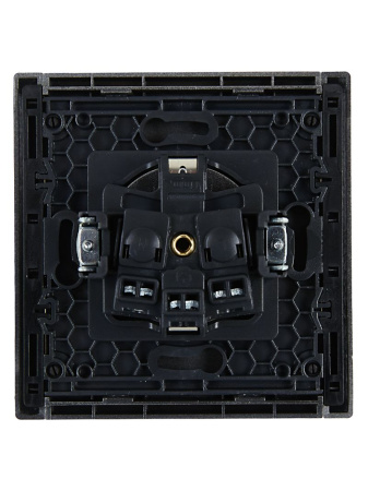 Фортепиано сталь розетка скрытая 1-мест заземление шторки IP20 