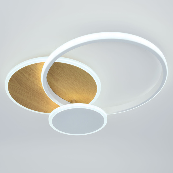 Светильник потолочный (люстра) свд 60Вт 3000К-6500К 4900лм белый/золото пульт