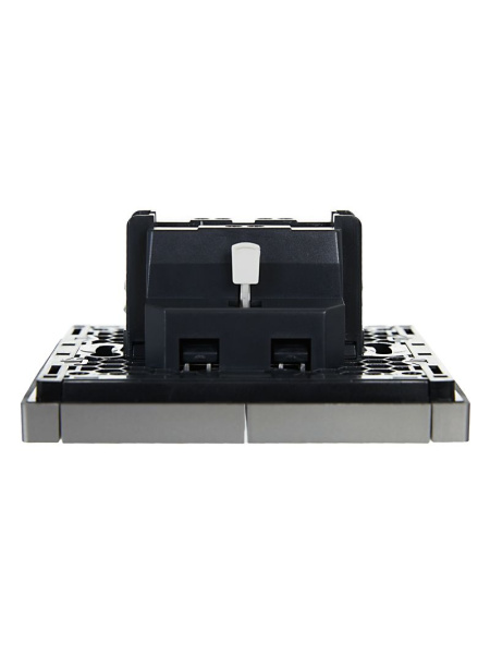 Фортепиано сталь выключатель 2кл скрытая 10А IP20 