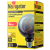 Лампа свд Е27 4Вт 2700К 170лм шар G95 серая филамент  Navigator винтаж