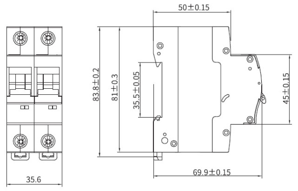 Автомат 2Р 6А C 4,5кА MD63S DKC YON max 
