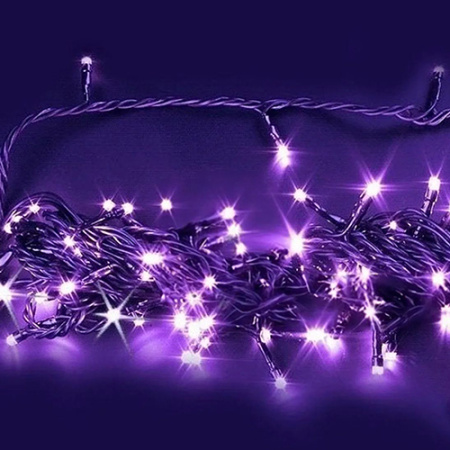 Гирлянда нить 10м фиолетовый 100свд соединяемая IP44 черный провод (до 10мод)
