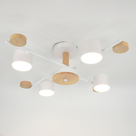 Светильник потолочный (люстра) 4*15Вт GX53 белый/дерево 