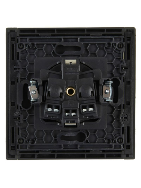 Фортепиано серый розетка скрытая 1-мест заземление IP20 винтовое крепление