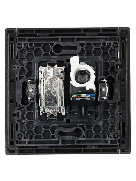 Фортепиано серый механизм RJ45+TV скрытая 2-ая 