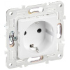 Сканди арктический белый розетка скрытая 1-мест заземление шторки IP44