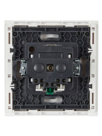 Фортепиано белый механизм розетки скрытая 1-мест заземление шторки IP20 