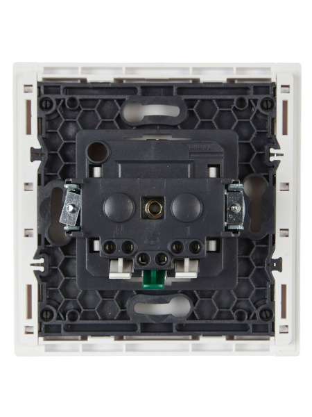 Фортепиано белый механизм розетки скрытая 1-мест заземление шторки IP20 