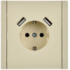 Фортепиано ваниль розетка скрытая 1-мест заземление шторки USB IP20 