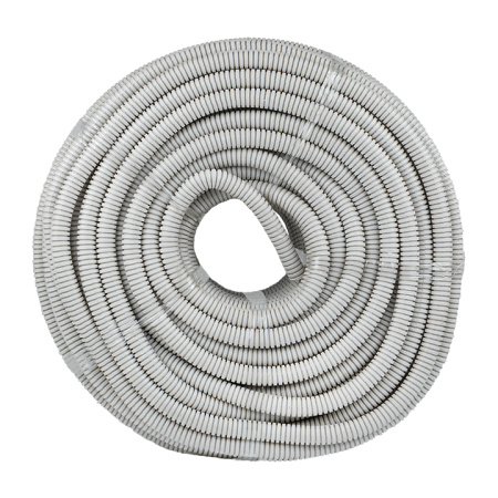 Труба гофра 16мм ПВХ белый с протяжкой EKF 100м