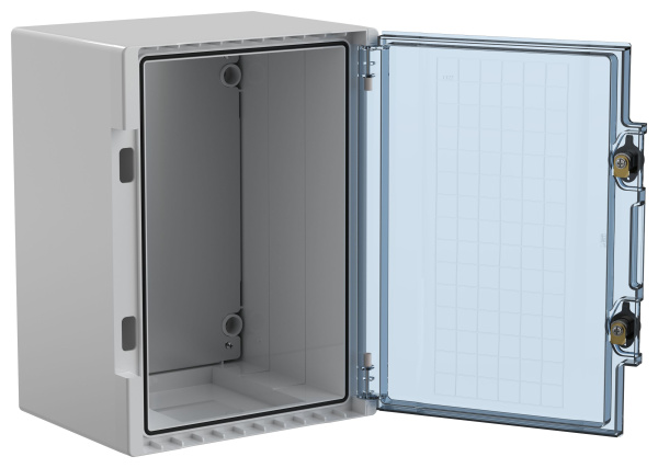 Корпус ЩМПп 400*300*220мм IP66 Пластик серый IEK прозр. дверь