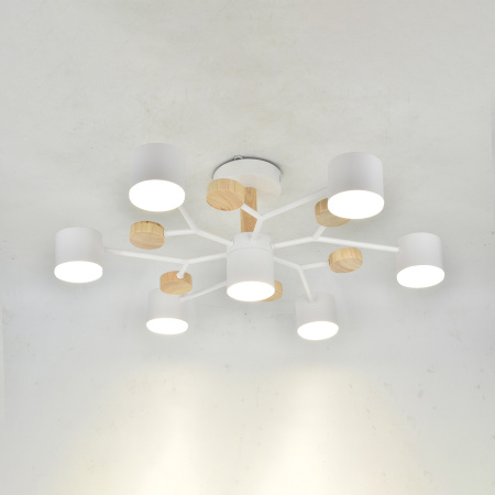 Светильник потолочный (люстра) 7*15Вт GX53 белый/дерево 