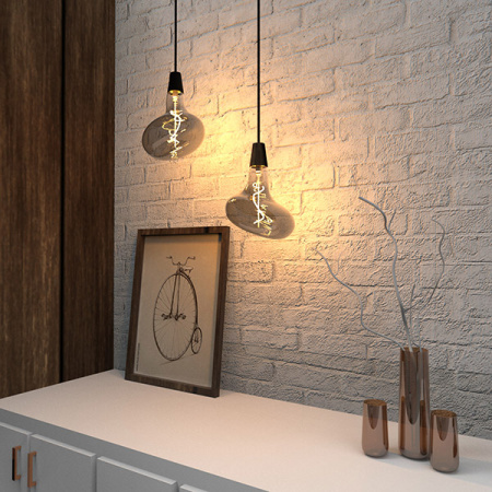 Лампа свд 220В Е27 6Вт 2400К 240лм FD180 серая филамент Gauss 