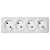 Глори белый розетка открытая 4-мест IP20 