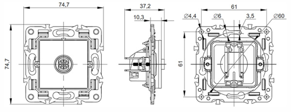 SKANDY Роз. TV оконечная SK-A12W арк. бел. IEK