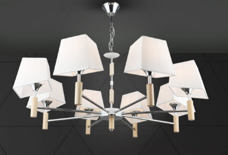 Светильник потолочный (люстра) 8*60Вт E27 белый